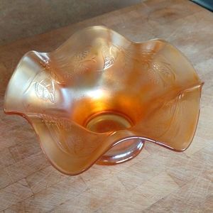 Vintage Carnival Glass Fluted Dish